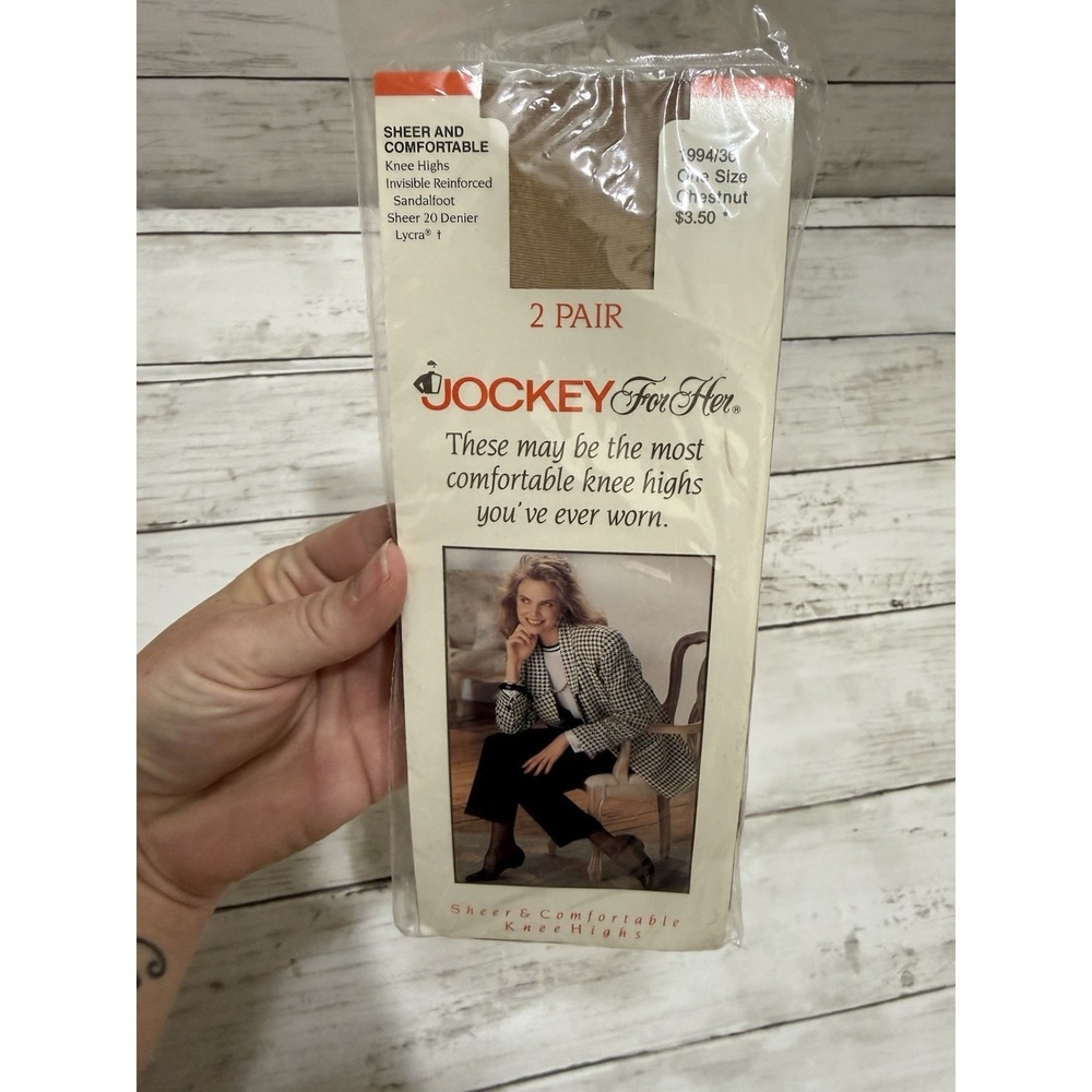 Vintage Old Stock  New in Package Jockey for Her Knee Highs Brown